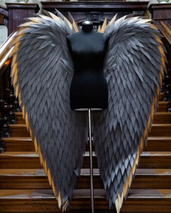 Dark Angel Wings Cosplay Costumes - with gold wings - Clothes With Muscles